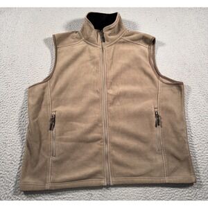 Stillwater Supply Co Fleece Vest Jacket‎ Mens Large Beige Mock Neck Full Zip